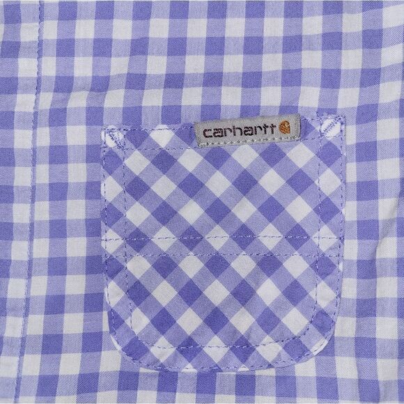 Carhartt Girls’ Infant Woven Plaid Purple White Romper 6M - Picture 8 of 12